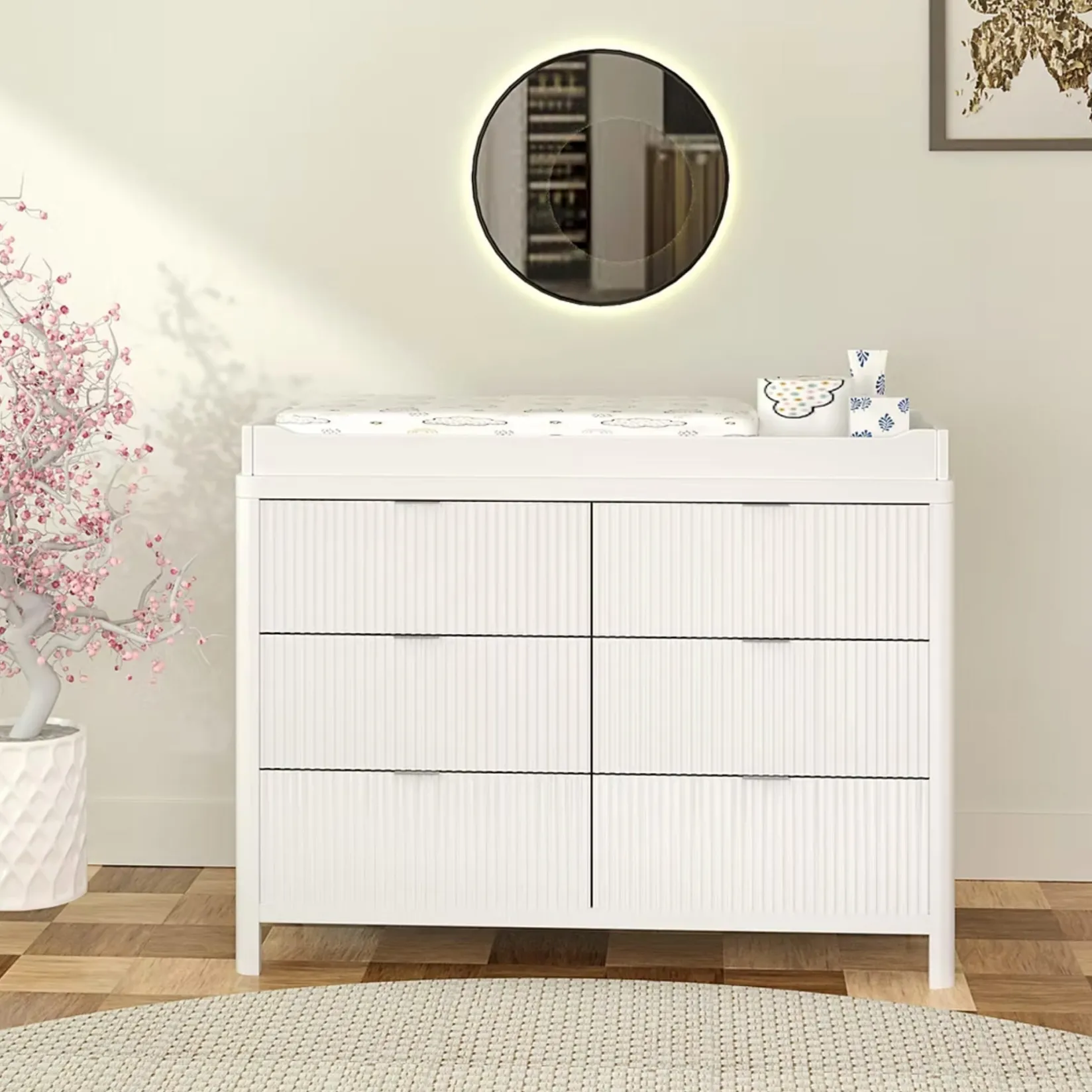 Discount 6 Drawer Chest Milano - White Storage Furniture