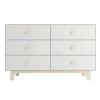 Storage Furniture>Oeuf 6 Drawer Dresser - Whte/ Natural