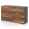 New 6 Drawers Chest - Slate Walnut Storage Furniture