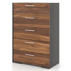 Storage Furniture>Meuble Meq 5 Drawers Chest - Slate Walnut