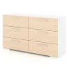 Storage Furniture>Meuble Meq 6 Drawers Chest - White Natural