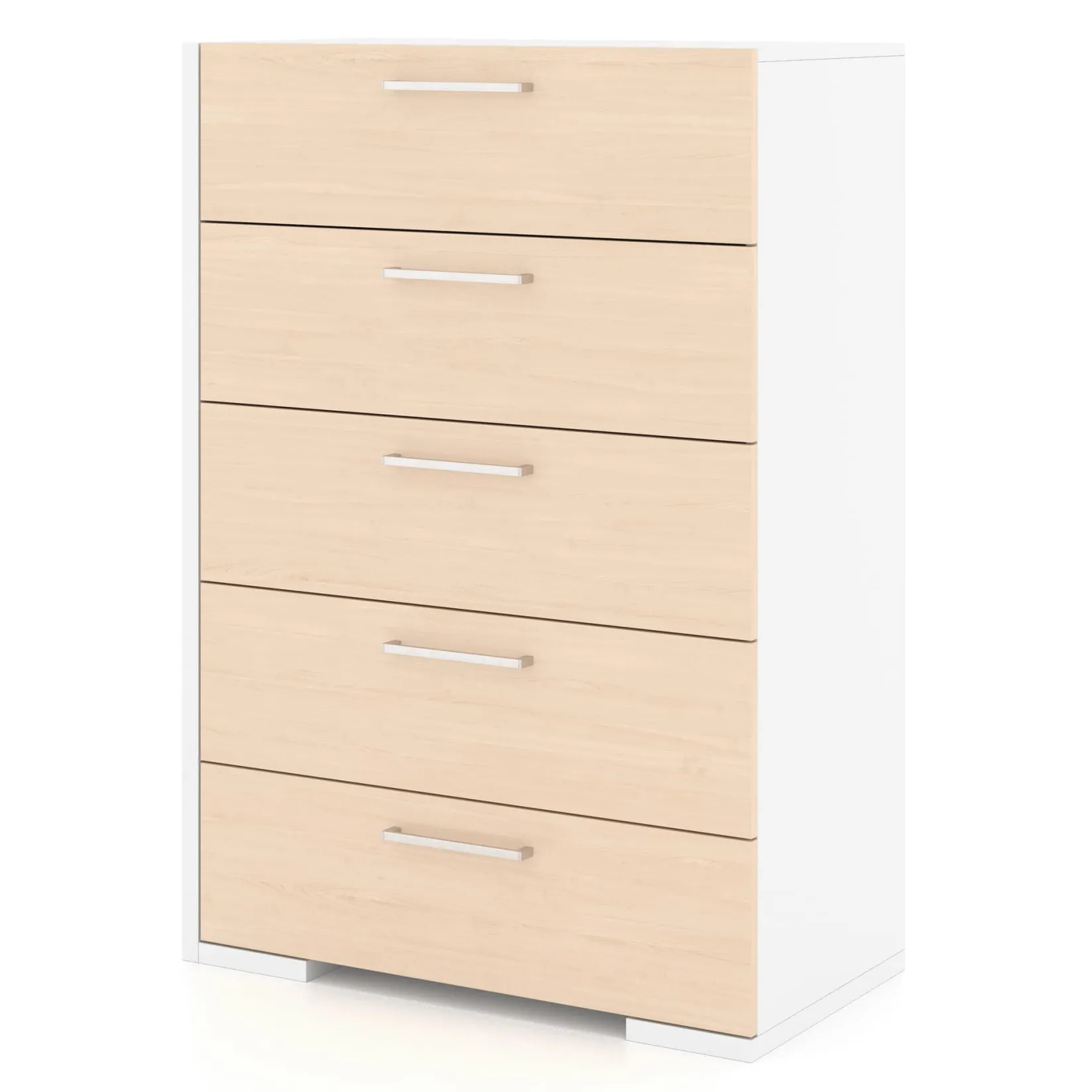 Online 5 Drawers Chest - White Natural Storage Furniture
