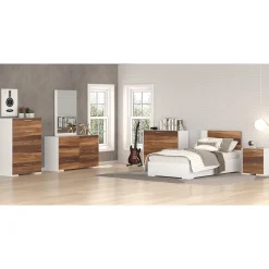 Hot 6 Drawers Chest - White Walnut Storage Furniture