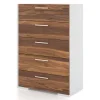 Storage Furniture>Meuble Meq 5 Drawers Chest - White Walnut