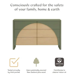 Online 6 Drawers Chest Moab - Olive/Ash (Assembled) Storage Furniture