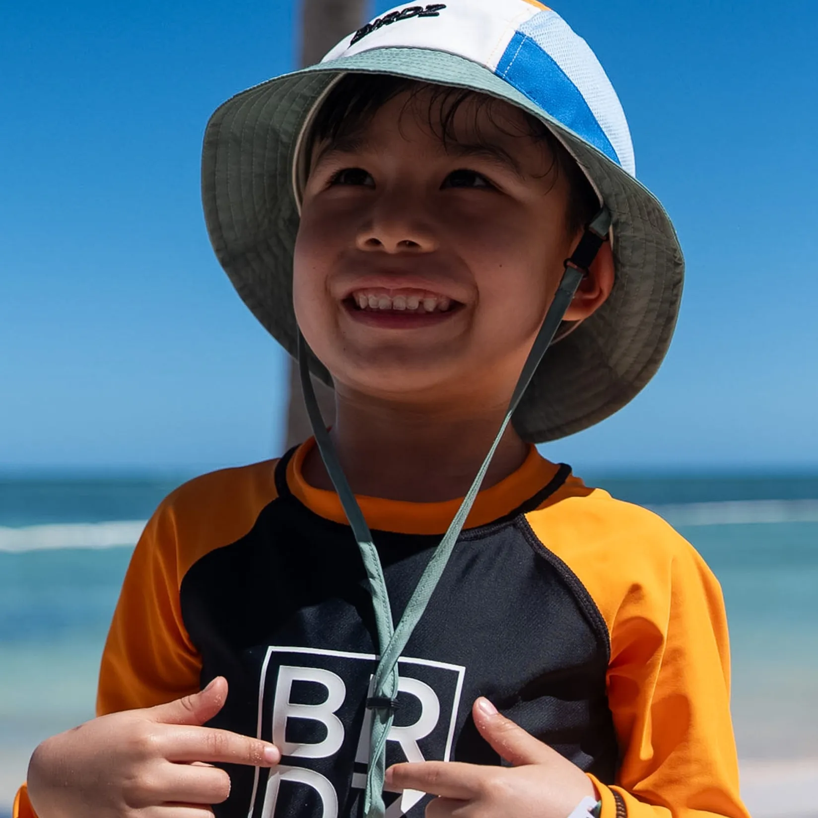 Hats And Caps>Birdz 5 Panel Colorblock Hat 18m-8y Ivory