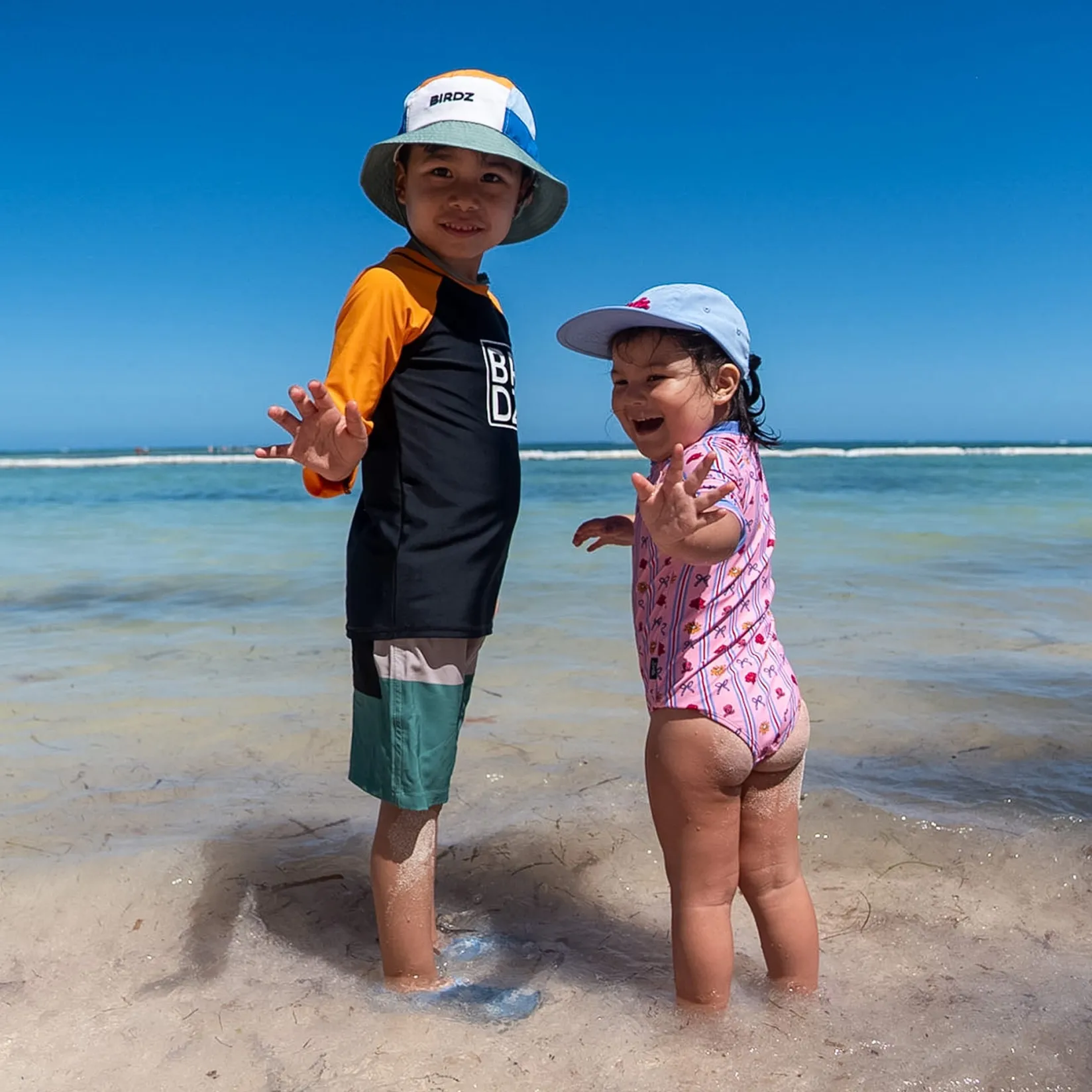 Hats And Caps>Birdz 5 Panel Colorblock Hat 18m-8y Ivory