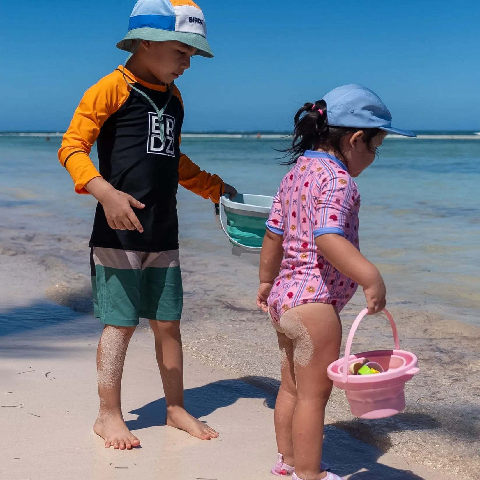 Hats And Caps>Birdz 5 Panel Colorblock Hat 18m-8y Ivory