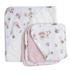 Towels & Wipes|Towels & Wipes>Living Textiles 5 Pieces Bath Gift Set - Mushroom House