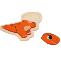 Sale 4 Progressive Puzzles - Dino Kids Wooden Toys|Puzzles