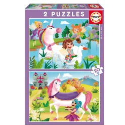 Hot 2 x 20Pieces Puzzle - Unicorn Fairy Kids Puzzles