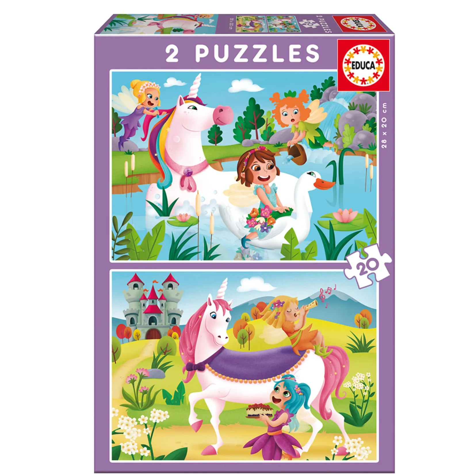 Hot 2 x 20Pieces Puzzle - Unicorn Fairy Kids Puzzles