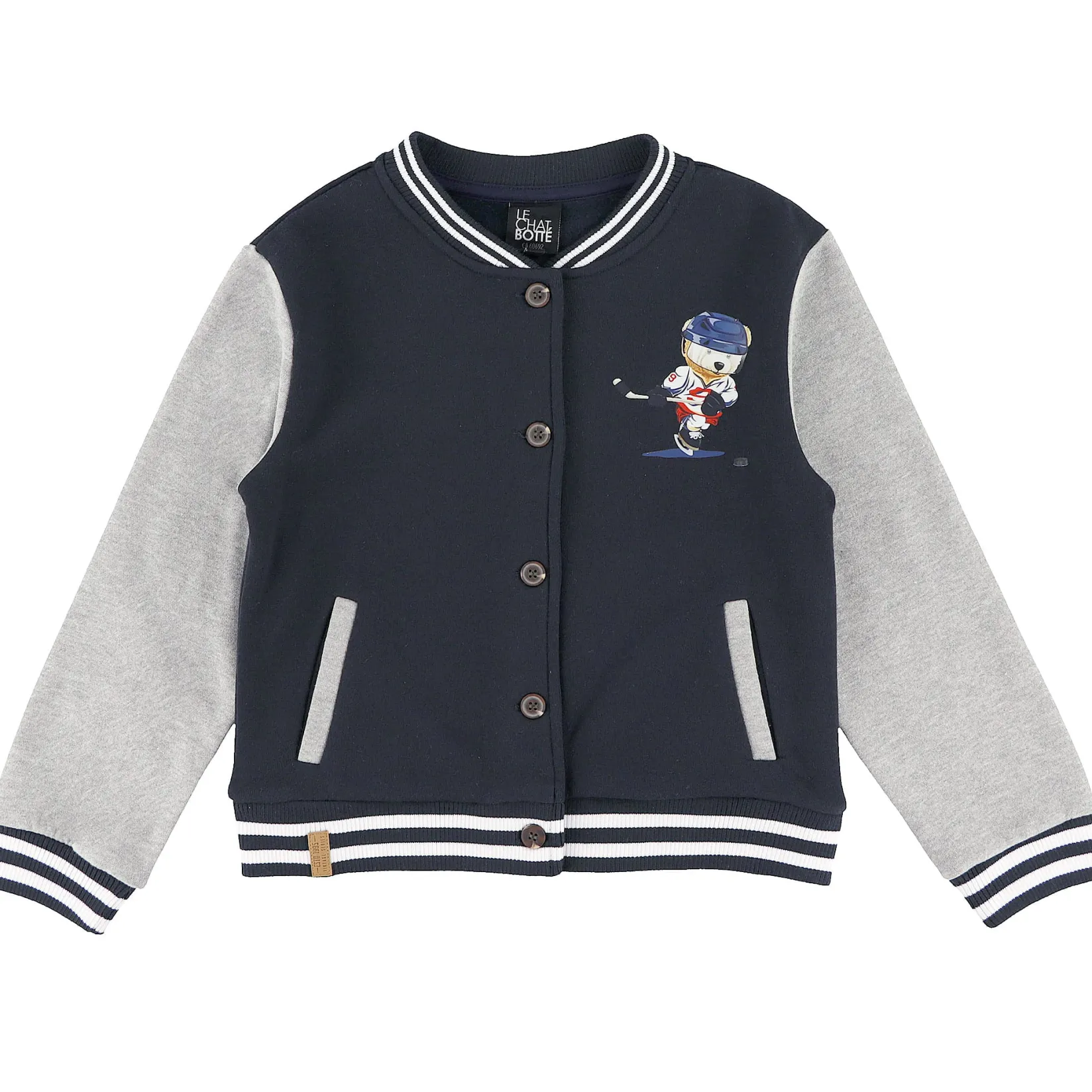 Fleeces And Sweatshirts|Tops>Chat Botte Academy Varsity Jacket 2-8 Navy