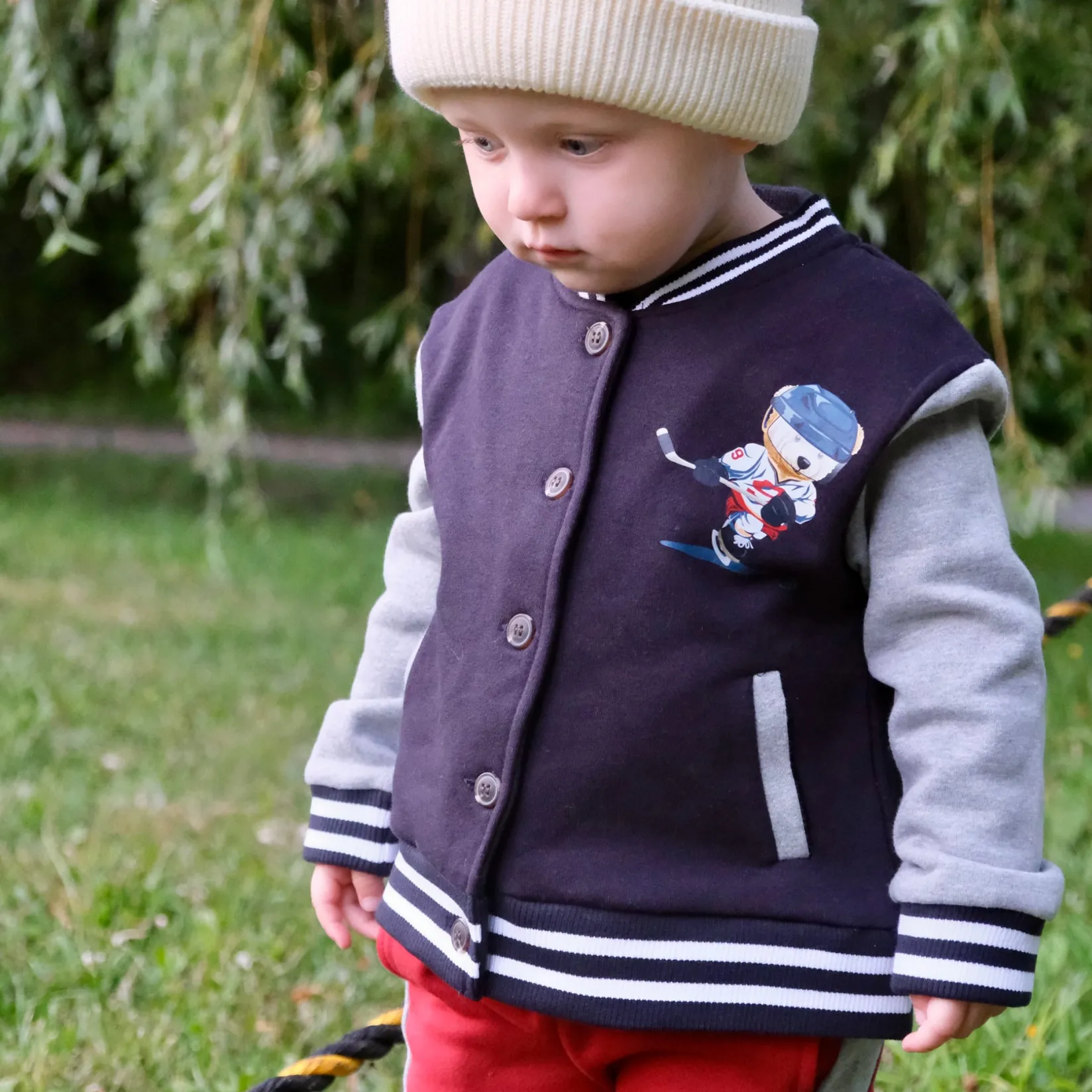 Fleeces And Sweatshirts|Tops>Chat Botte Academy Varsity Jacket 2-8 Navy