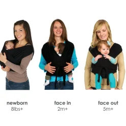 Outdoors & Travel|Baby Carriers>JJ Cole Agility Flex Stretch Baby Carrier - Black