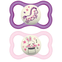 Pacifiers & Clips|Pacifiers & Clips>Mam Baby Air Night Pacifiers (2) 6m+ - Pink