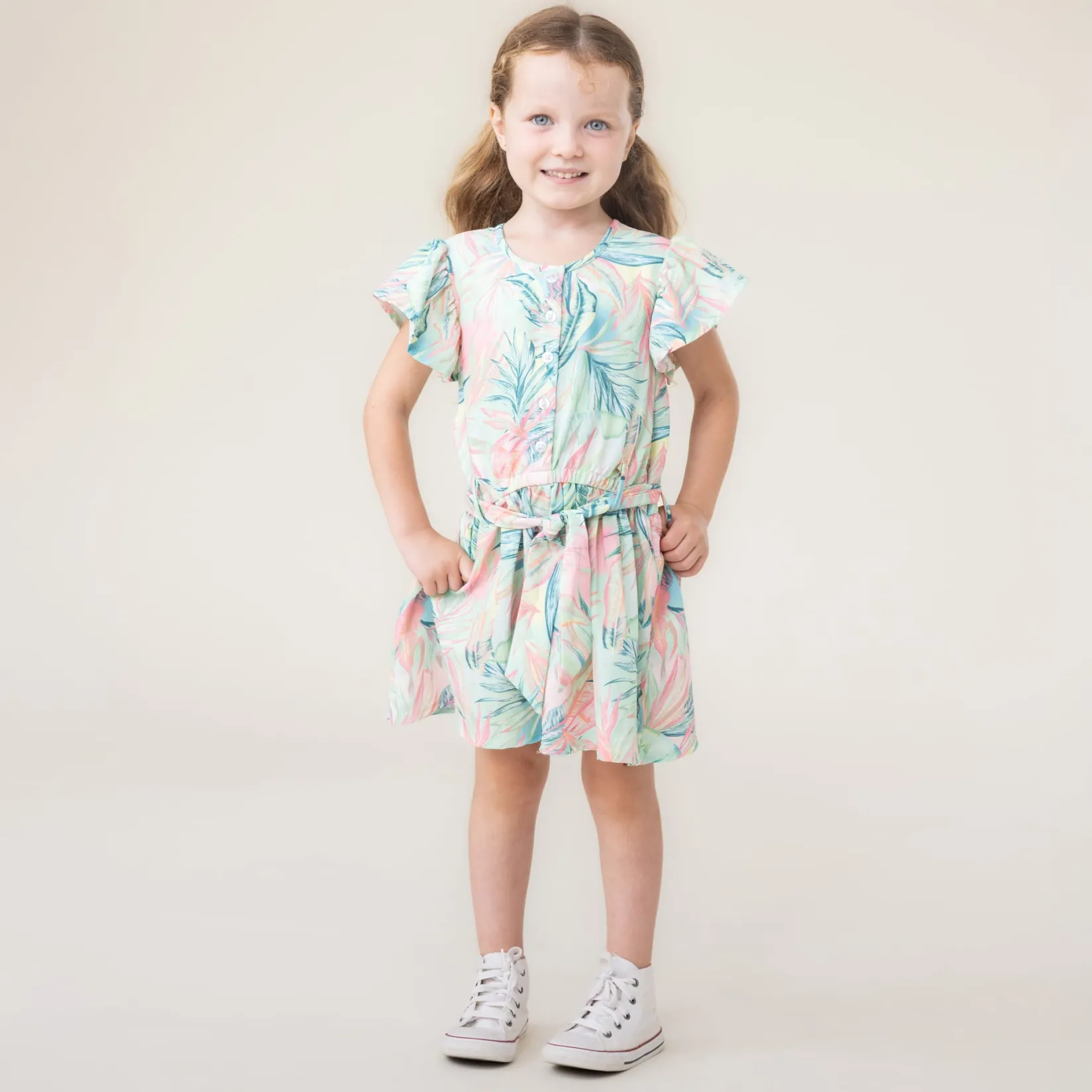 Hot Aloha Belted Dress 2-12 Kids Dresses & Rompers