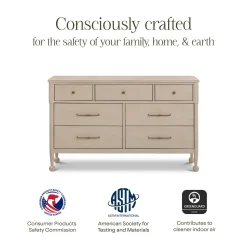 New Alouette 7-Drawer Assembled Dresser - Washed Pine Storage Furniture