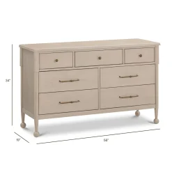 New Alouette 7-Drawer Assembled Dresser - Washed Pine Storage Furniture