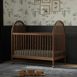 Cribs & Mattresses|Cribs & Mattresses>Namesake Alouette 3-in-1 Convertible Spindle Crib - Natural Walnut