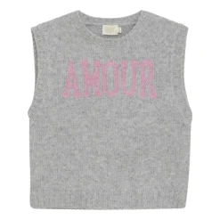 Fleeces And Sweatshirts|Tops>Creamie Amour Knit Slipover 7-14 Grey