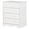 Storage Furniture>South Shore Angel 4-Drawer Chest - Pure White