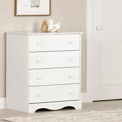 Storage Furniture>South Shore Angel 4-Drawer Chest - Pure White