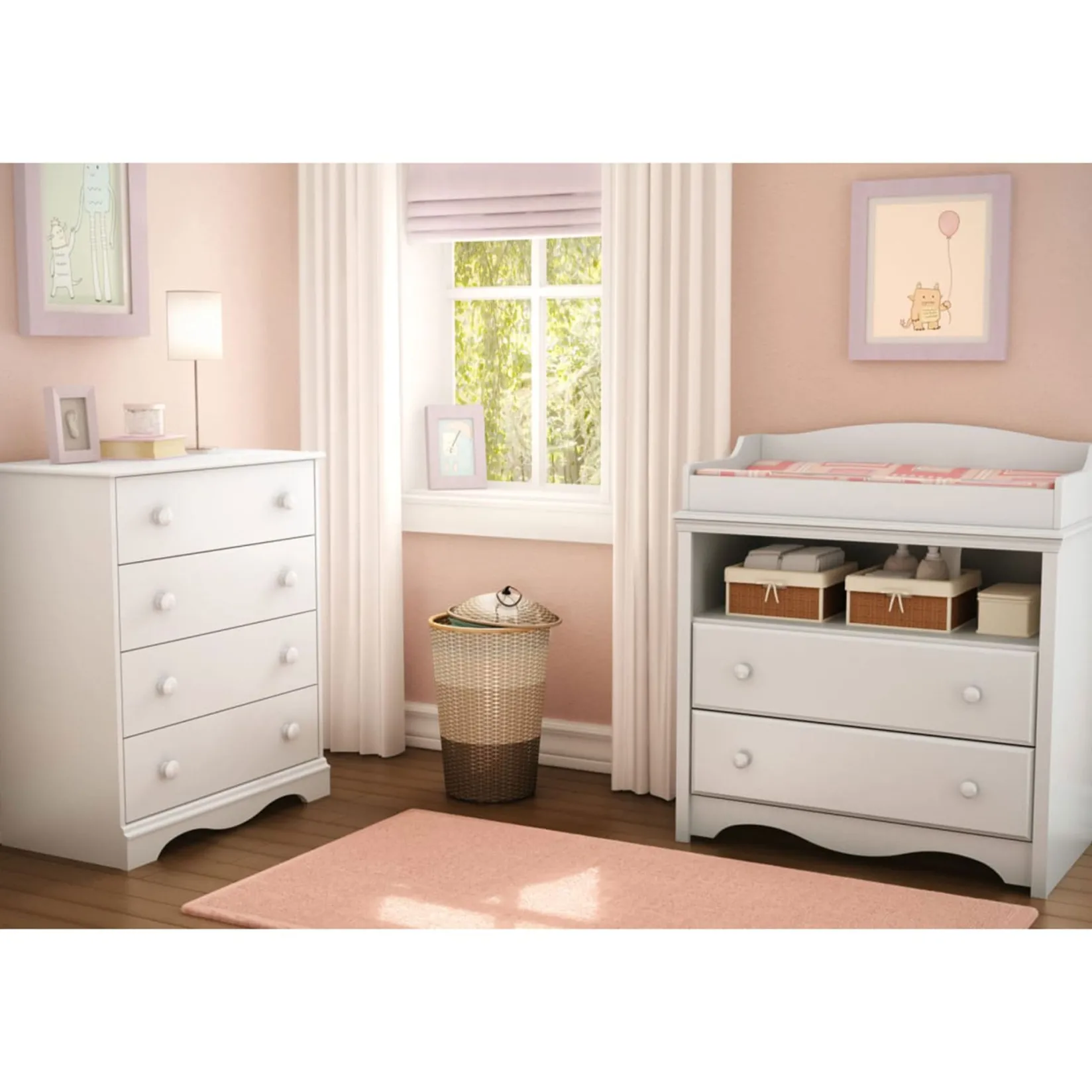 Storage Furniture>South Shore Angel 4-Drawer Chest - Pure White