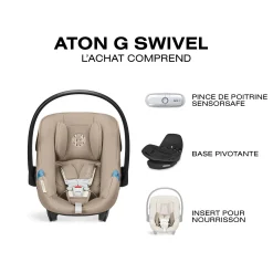 Aton G Swivel Sensorsafe Car Seat - Almode Beige Kids Car Seats & Booster Seats|Car Seats