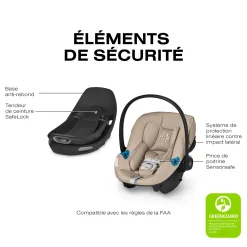 Aton G Swivel Sensorsafe Car Seat - Almode Beige Kids Car Seats & Booster Seats|Car Seats
