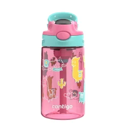Tableware|Bottles & Insulated Bottles>Contigo Aubrey Leak-Proof Spill-Proof Water Bottle - Azalea Jade Llama 14 oz