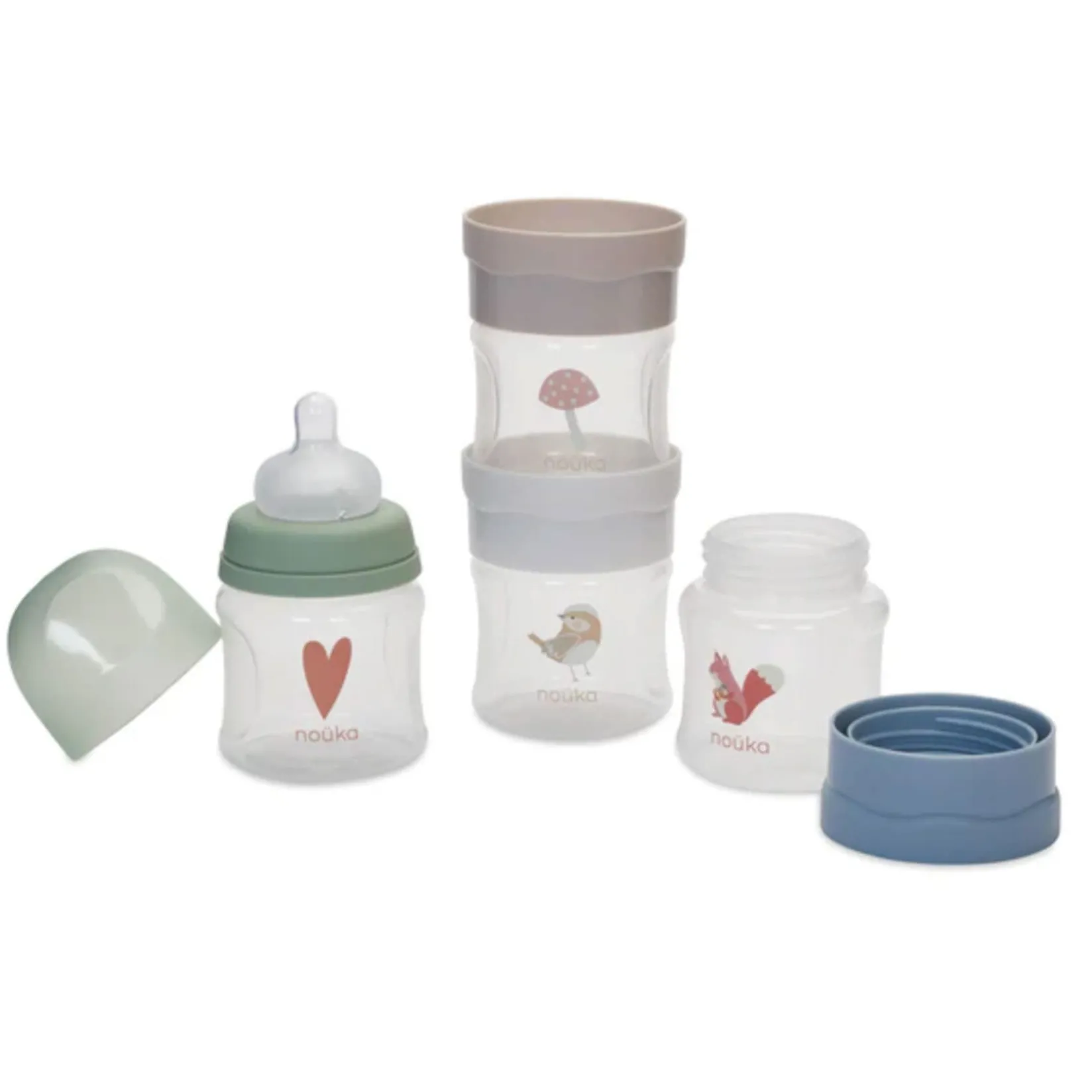Bottles & Nipples|Breastfeeding>Nouka Baby Bottle & Milk Storage Kit - Woodland