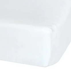 Sheets|Bedding>Perlimpinpin Baby Crib Fitted Sheet - White Muslin