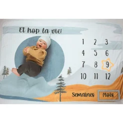 Discount Baby Monthly Milestone Blanket - Et Hop La Vie! Kids Blankets|Blankets