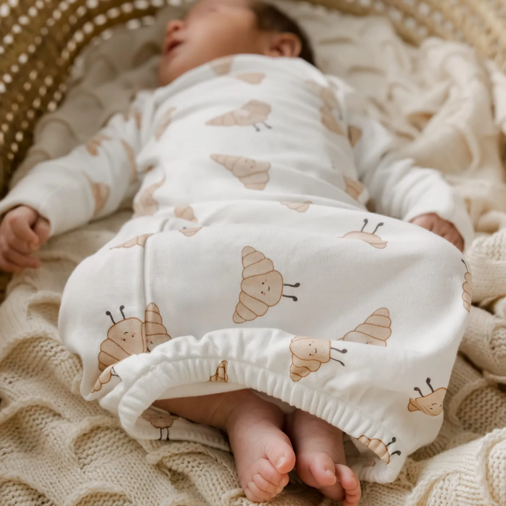 Sleep Bags|Pyjamas>Perlimpinpin Baby Sleep Gown-croissants Beige
