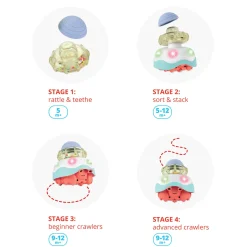 Hot Baby Stack & Crawl 4-in-1 Crab Baby Crawl Toy Kids Musical Toys|Developmental Toys