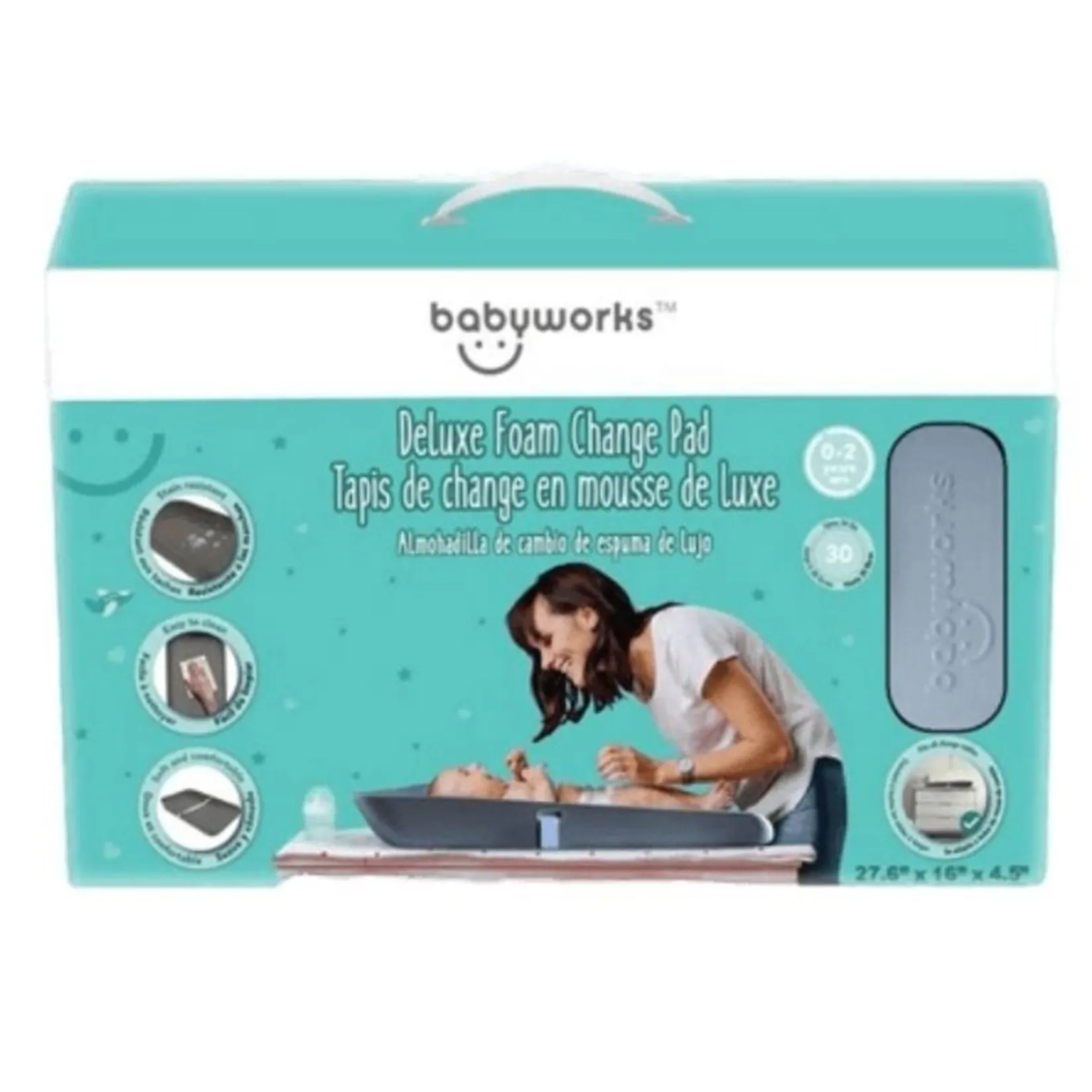 Changing Tables|Mattresses>Aleva Naturals Babyworks Deluxe Foam Change Pad - Ivory