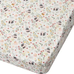 Sheets|Bedding>Loulou Lollipop Bamboo Muslin Fitted Crib Sheet - Bumble Bees