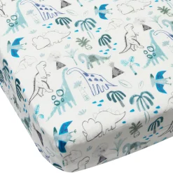 Online Bamboo Muslin Fitted Crib Sheet - Dinosaurs Begins Kids Sheets|Bedding