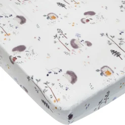 Sheets|Bedding>Loulou Lollipop Bamboo Muslin Fitted Crib Sheet - Hedgehog