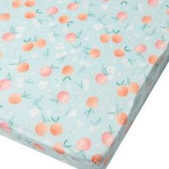 Sheets|Bedding>Loulou Lollipop Bamboo Muslin Fitted Crib Sheet - Peaches