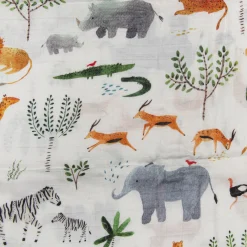 Blankets|Blankets>Loulou Lollipop Bamboo Muslin Swaddle Blanket - Safari
