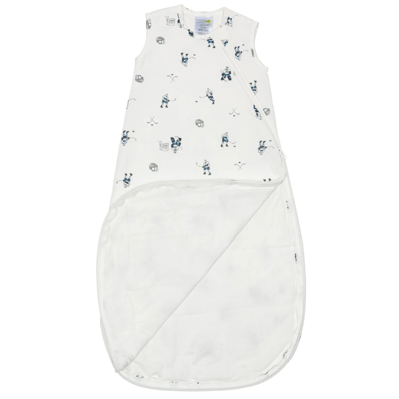 Sleep Bags|Pyjamas>Perlimpinpin Bamboo Sleep Bag 0-36 months - Hockey White