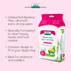Outlet Bamboo Wipes Hand and Face Set of 30 Kids Towels & Wipes|Towels & Wipes