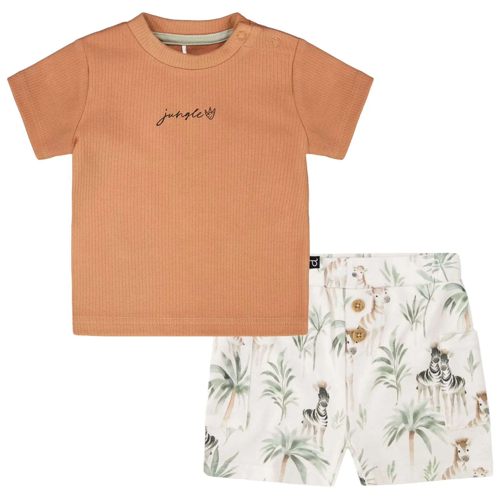 Outfit Sets>Deux par Deux Baobab Jungle 2pces Set 3-24m Ocher