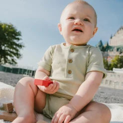 Rompers & Jumpsuits>Deux par Deux Baobab Romper 3-24m Sage