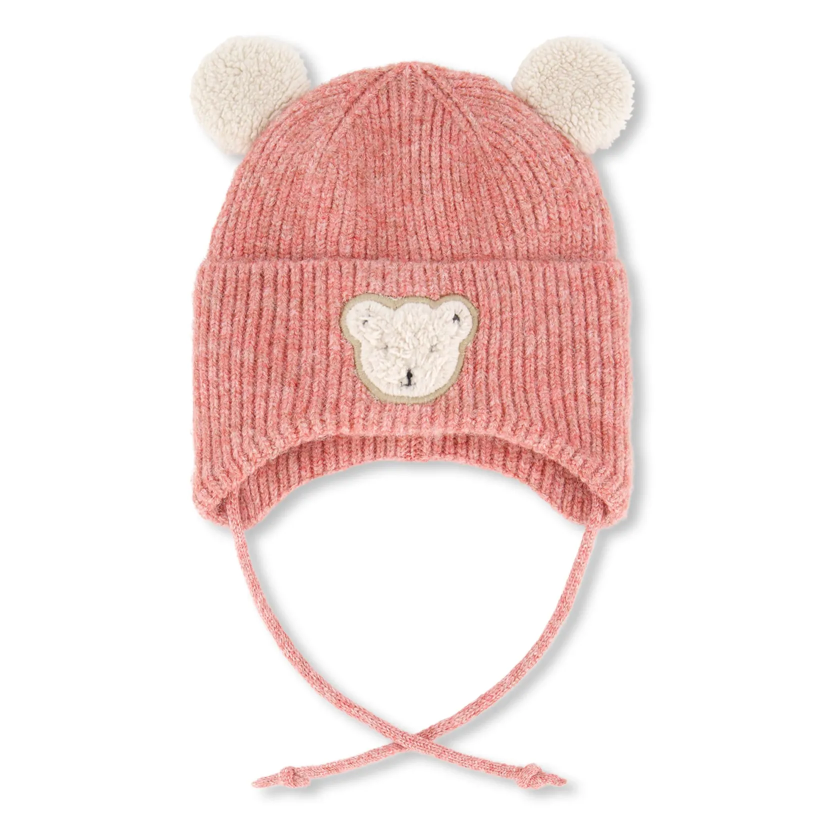 Beanies>Deux par Deux Bear Knit Hat 3-36m Pink