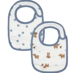 Breastfeeding|Bibs>Petit Lem Bears 2 Pieces Bib Set 0-3m Ivory