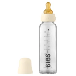 Clearance Baby Glass Bottle Complete Set Latex 225ml - Ivory Breastfeeding|Bottles & Nipples