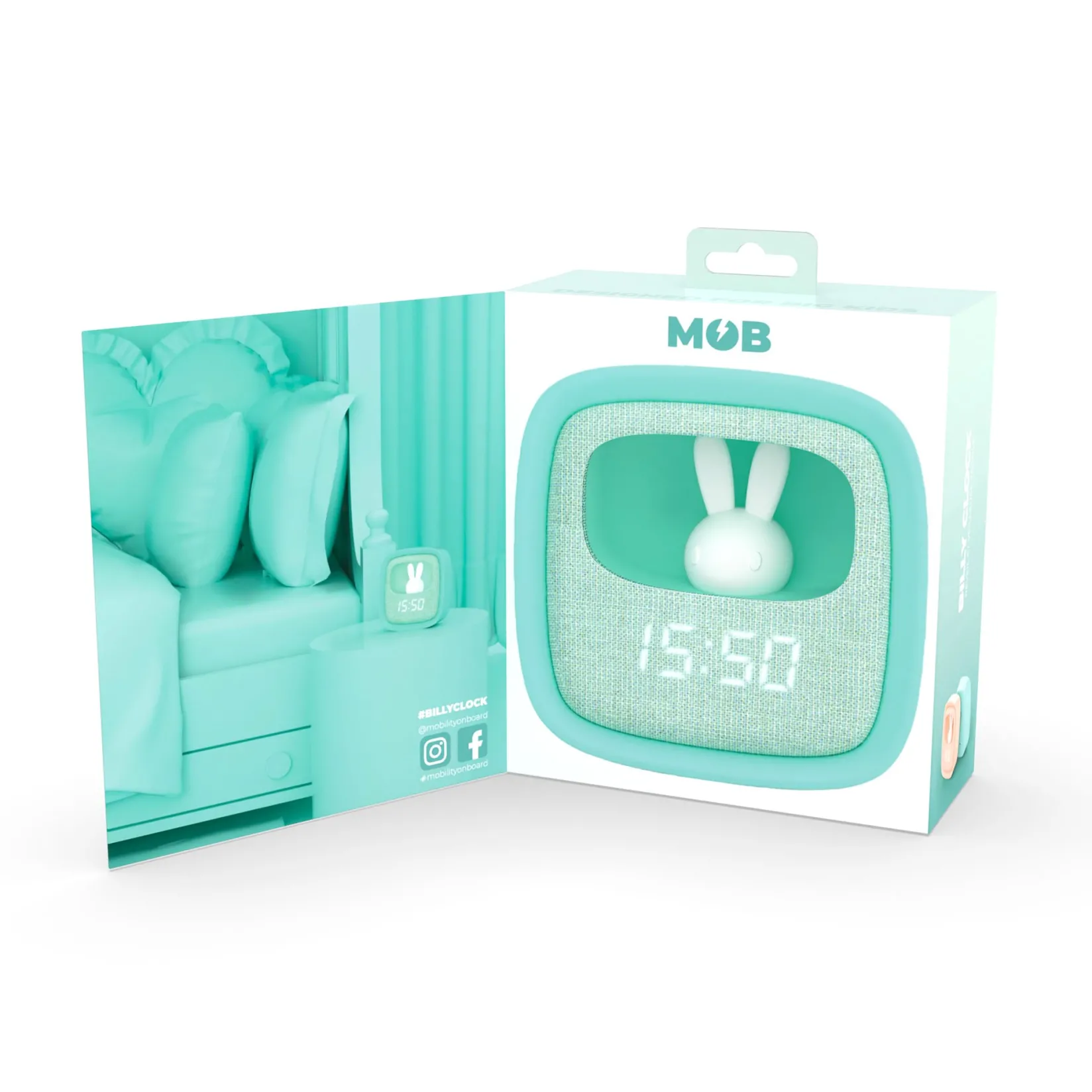 Clocks & Timers|Clocks & Alarm Clocks>MOB Mobility On Board Billy Clock - Turquoise